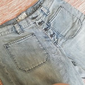 Free People Wide Leg Cropped Jeans